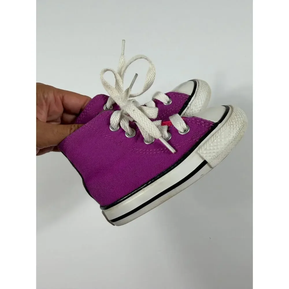 Converse Chuck Taylor All Star High Top Sneakers Purple Infant Size 4